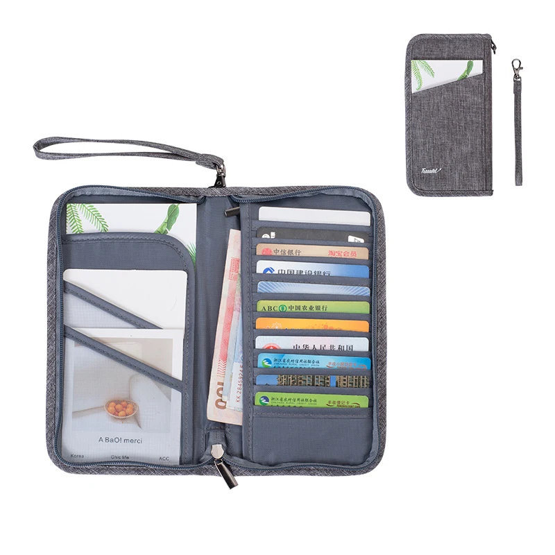 2021 Wholesale Customized  OEM Logo waterproof Business Wallet ID Card Pocket Fashion Gift Travel multifunction passport bag