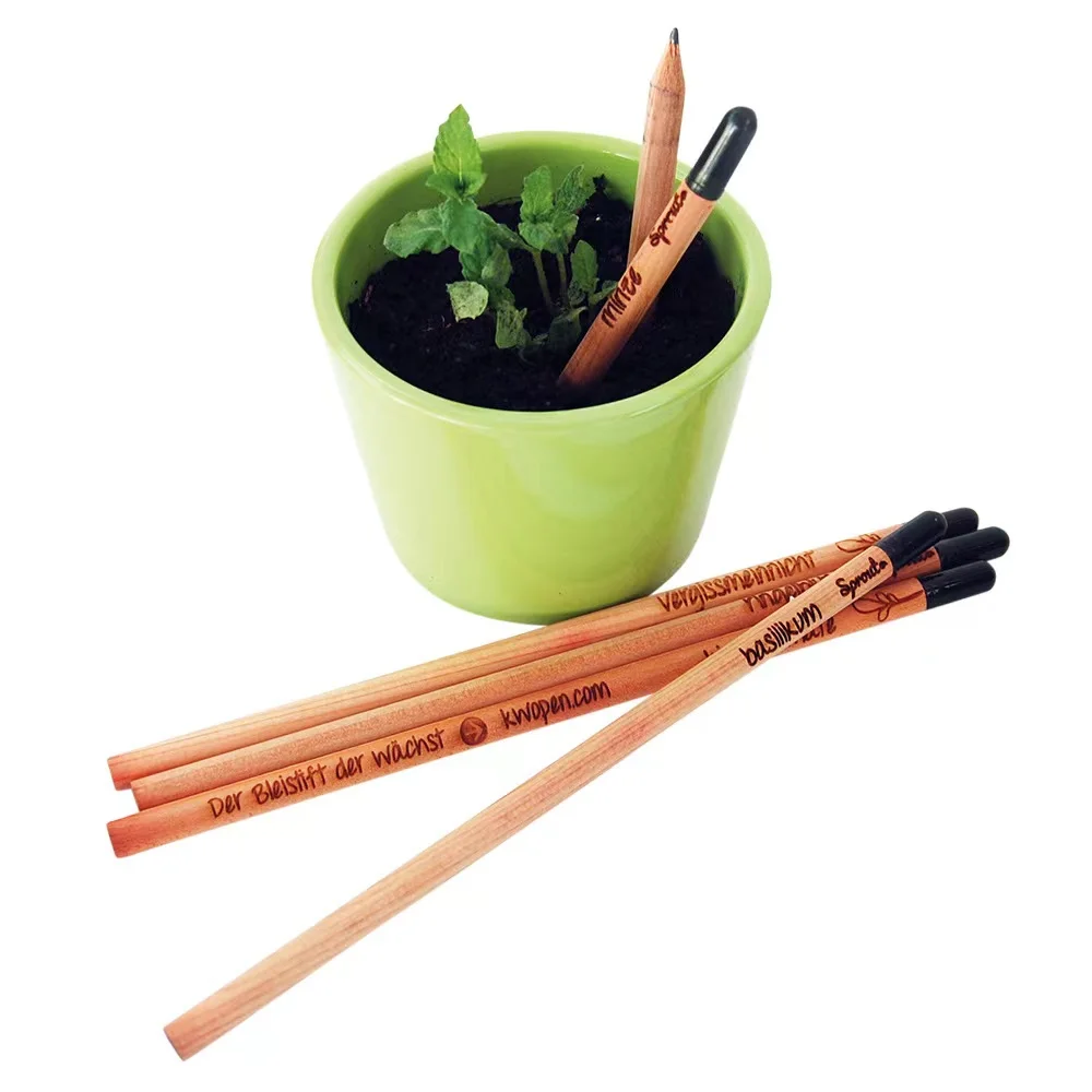 New Arrival Products Christmas Gift Custom Logo Pencil with Seed to Plant Wooden Seed Pencil