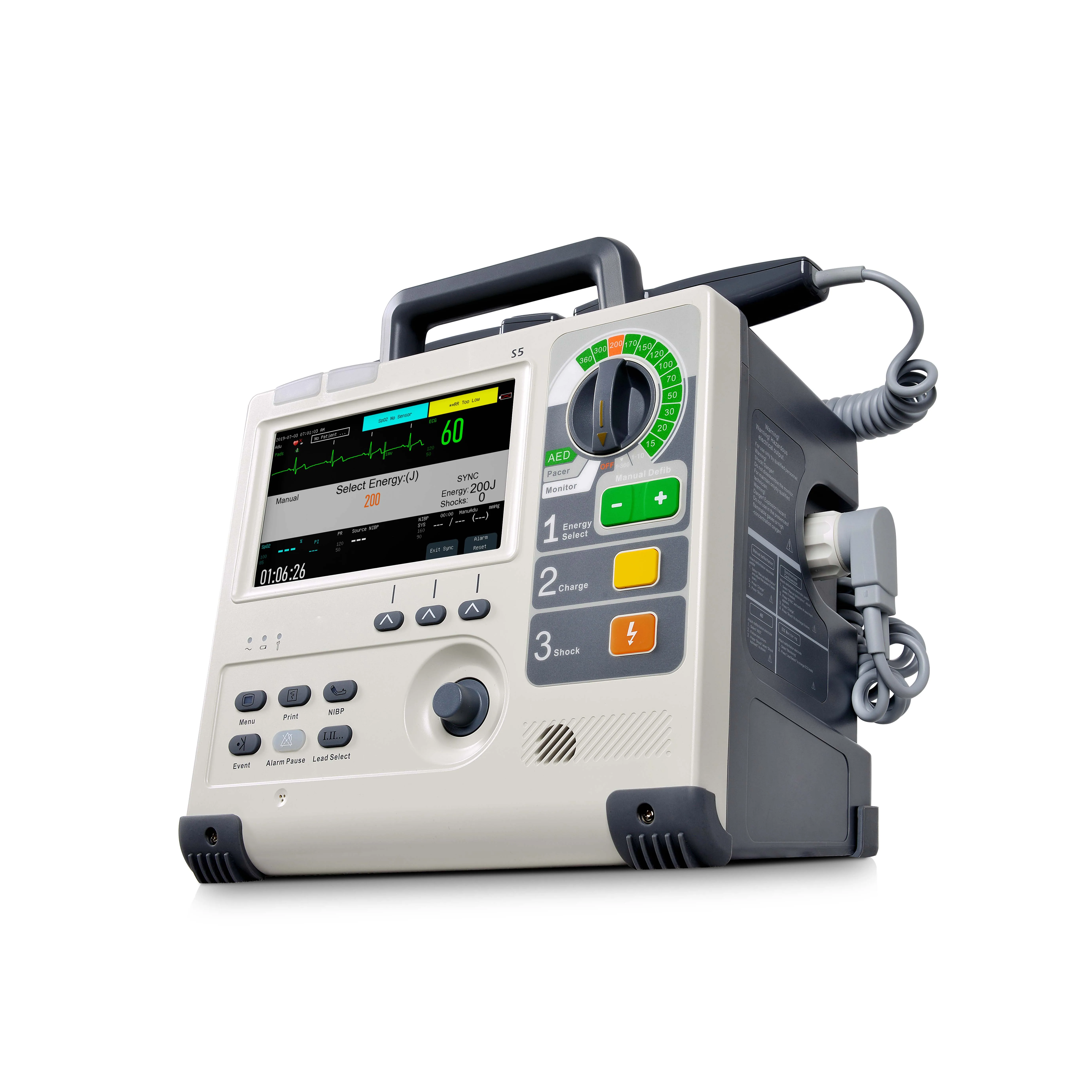 WGS5 CE одобрено медицинские портативные для палаты интенсивного лечения, кардиодефибриллятор, приспособления для оказания первой помощи