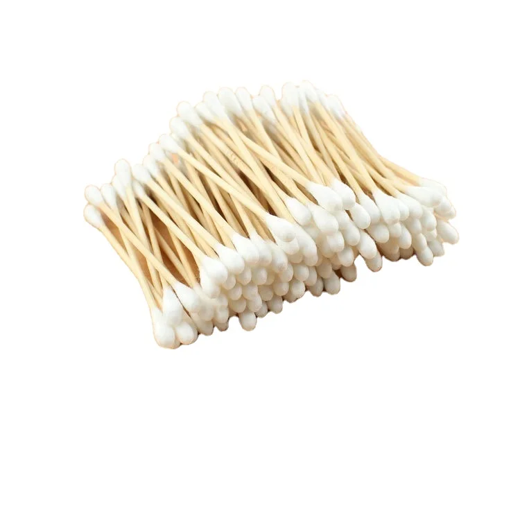 stick bamboo disposable q tips cotton swab (1600508007385)