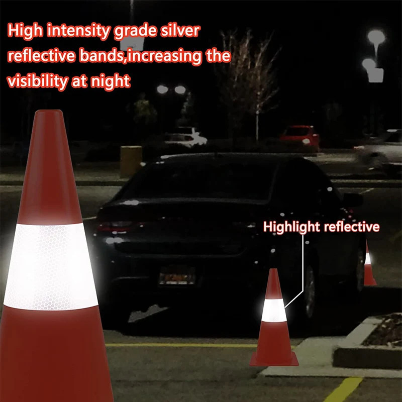 High Visibility High Intensity Reflective Film Self Adhesive Sticker Traffic Cone Sign for traffic Safety PVC Road Cones