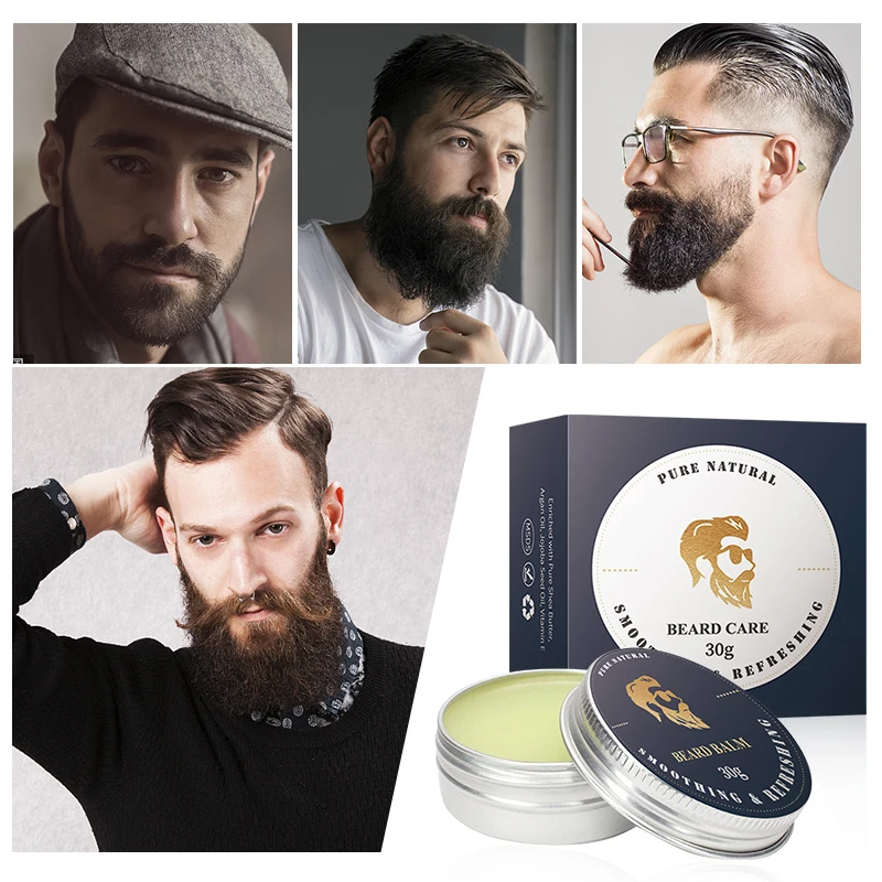 Wholesale Private Label Soft Moisturizing Men Organic Pure Natural Mustache Beard Wax Balm Scented Beard Balm