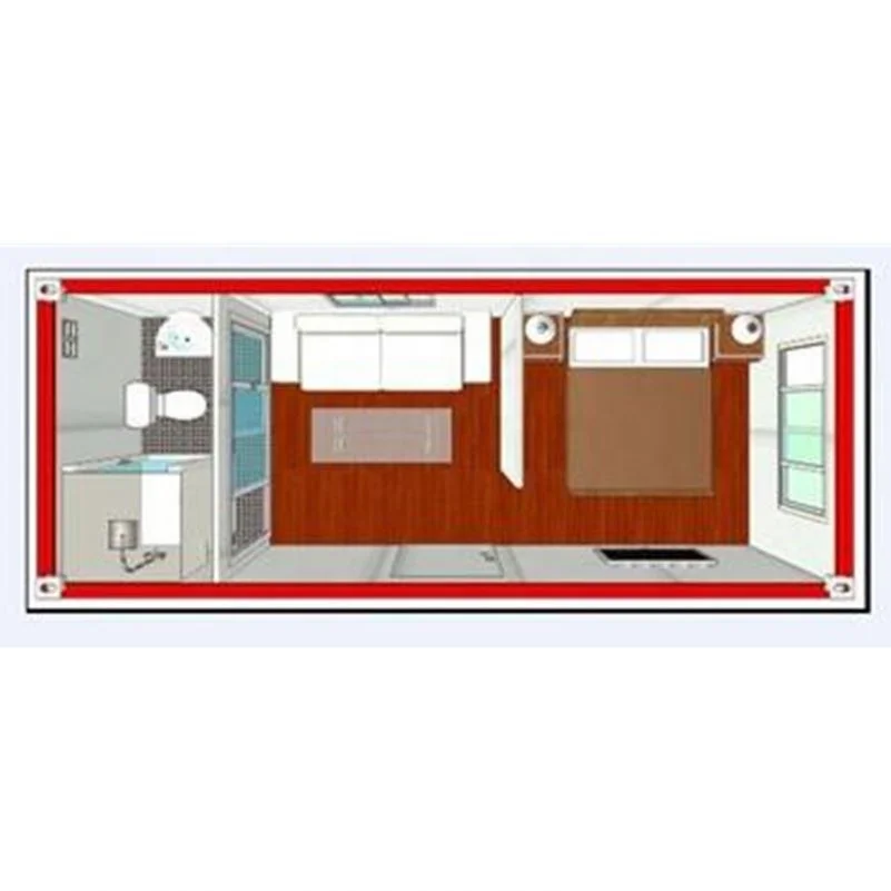 Steel Unfolding 40 Ft Container House 1 Unit With Wheels