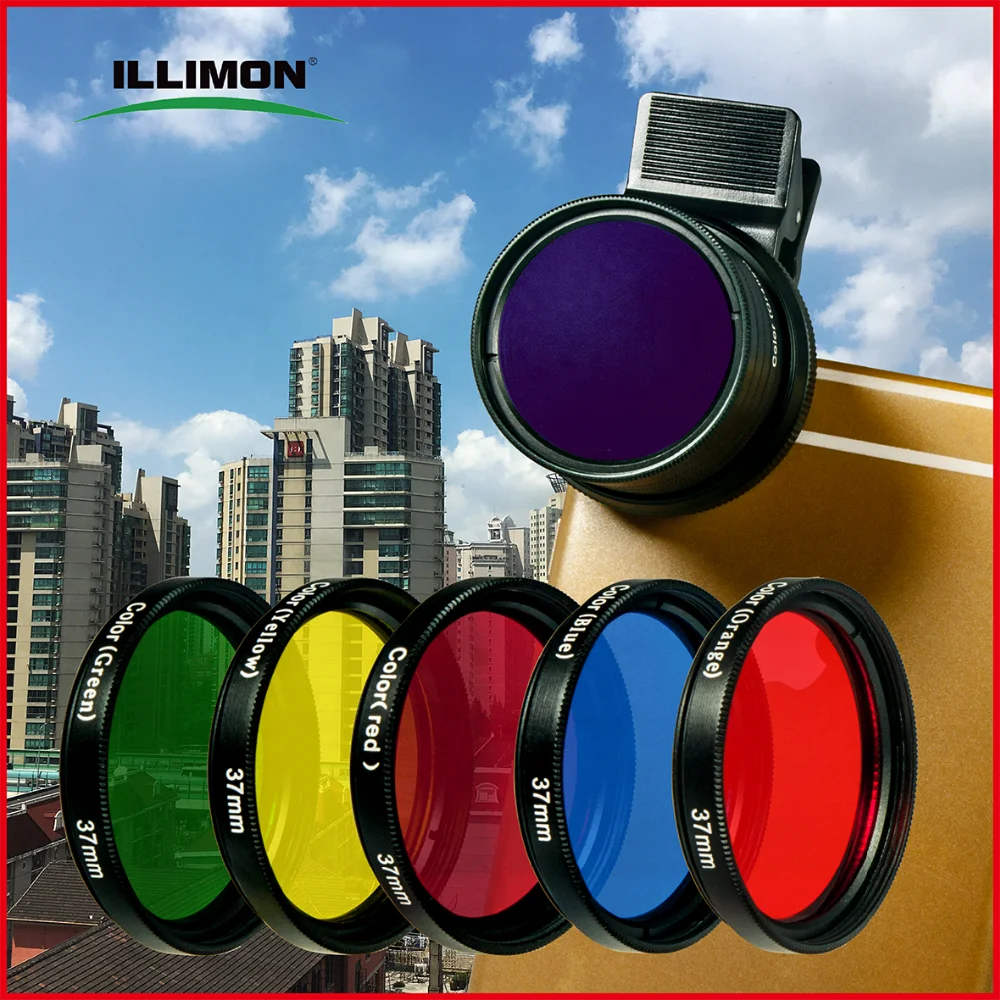 ILLIMON 37mm Optical Filters For Projector Different Sizes Of Flashlight Color Filter