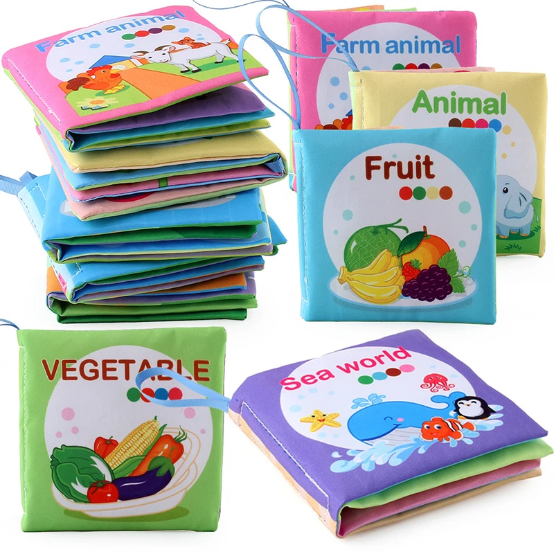 Baby Fabric Hand Puppet Kids Early Learning Develop Newborn Cloth Book Reading Puzzle Book Educational Toys For Kids Learning
