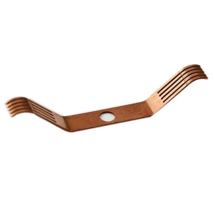 Custom copper battery contact leaf spring plate