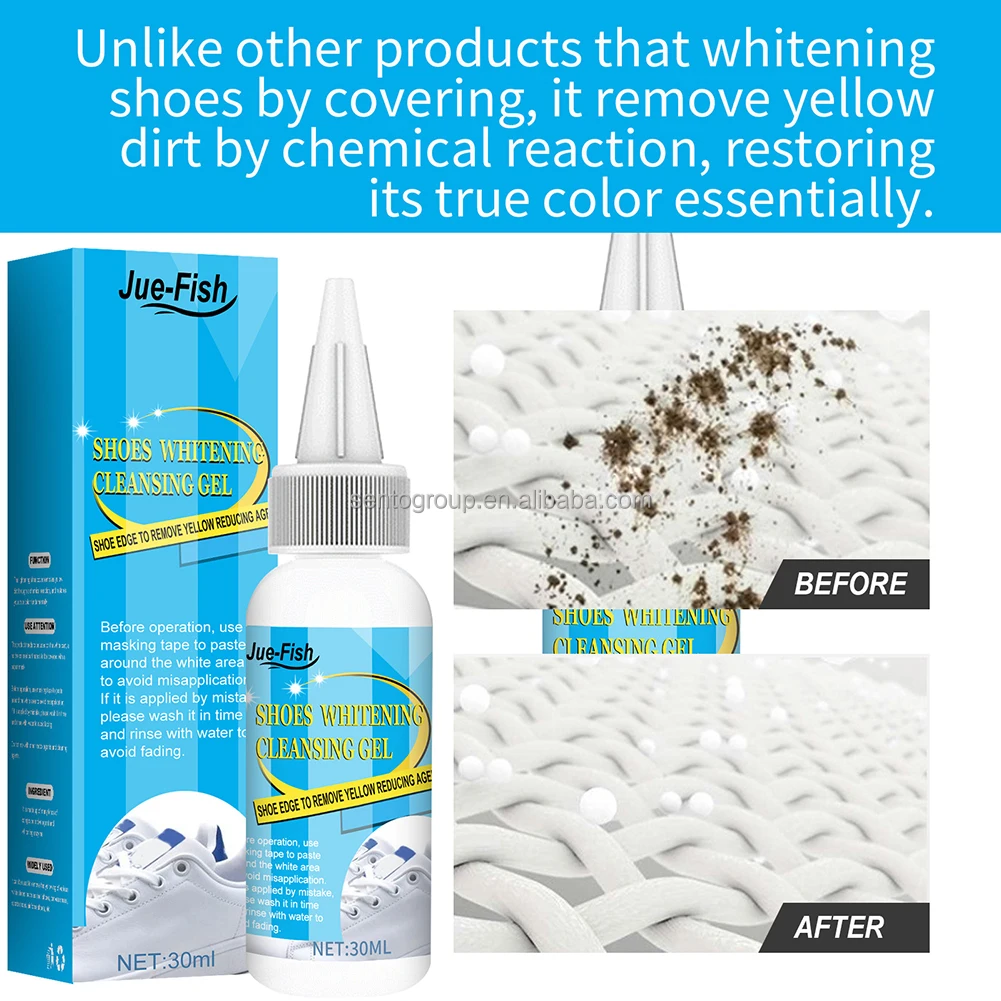 30/100ml White Shoes Stain Polish Cleaner Gel Sneaker Whiten Cleaning Dirt Remover Set with Brush Tape Cleansing Washing Tool