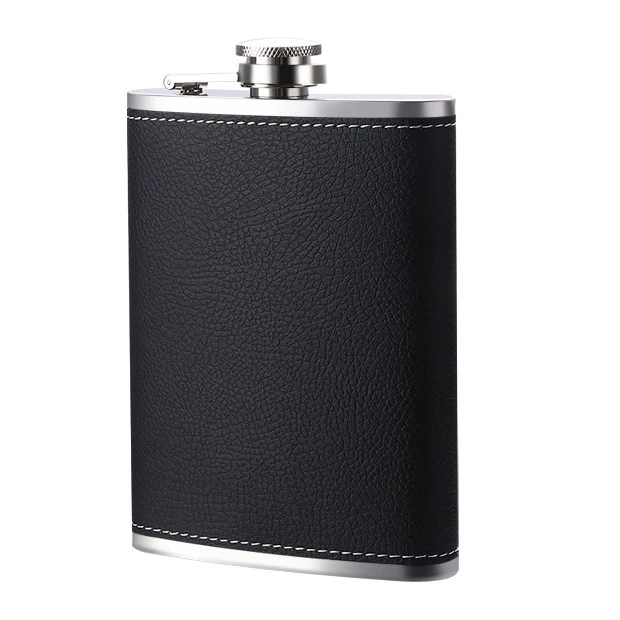 2023 Custom Vintage High Quality 2oz/4oz/6oz/8oz PU Leather Hip Flask Men Liquor Military Flask for Laser Engraving