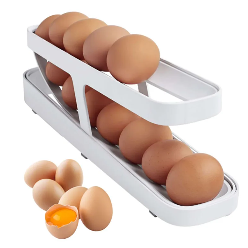 Classic Multifunctional Folding Egg Rack for Refrigerator Rectangle Plastic Tray Injection PP Material Home Use Food Packaging