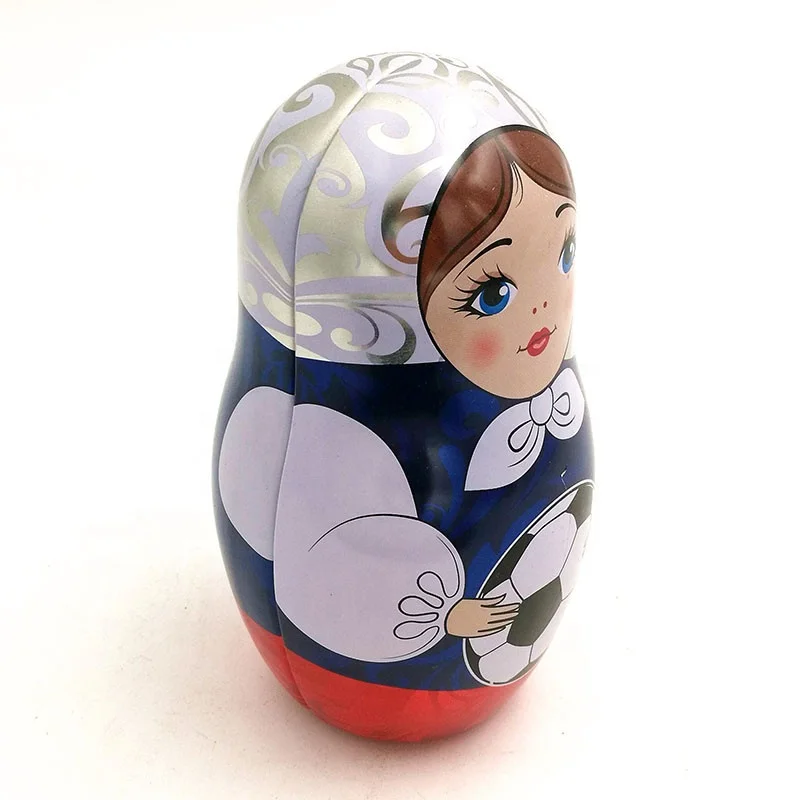  Изготовленная на заказ Рождественская Русская Матрешка-жестяная кукла для конфет или