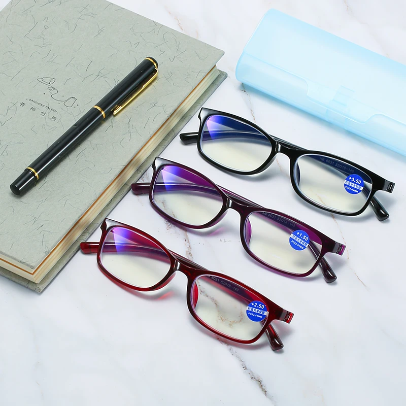  8031 TR90 Frame PC Lens Blue light blocking Reading Glasses For Men Women 1.0 1.5 2.0 2.5 3.0 3.5 4.0