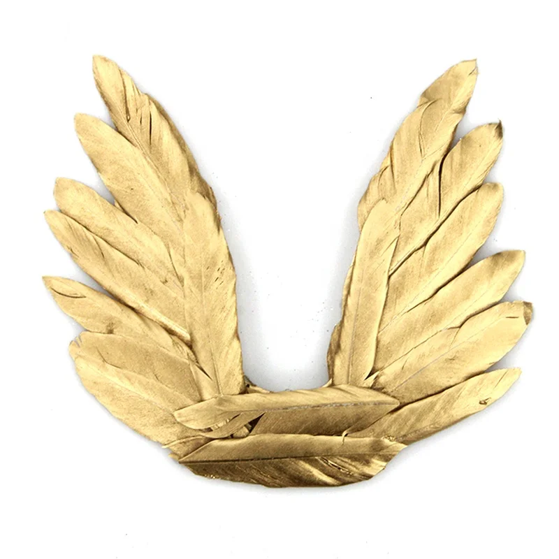 TOP Quality Decoration Accessories Goose Feathers  Golden feather wings Natural Small Size For Baking or home decoration
