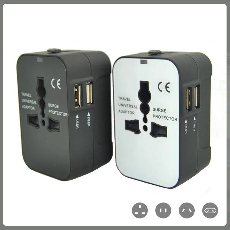 2.1A Travel Adapter USA EU UK USB C Universal Power Converters USB type C Charging Ports Wall Charger Plug Adapter
