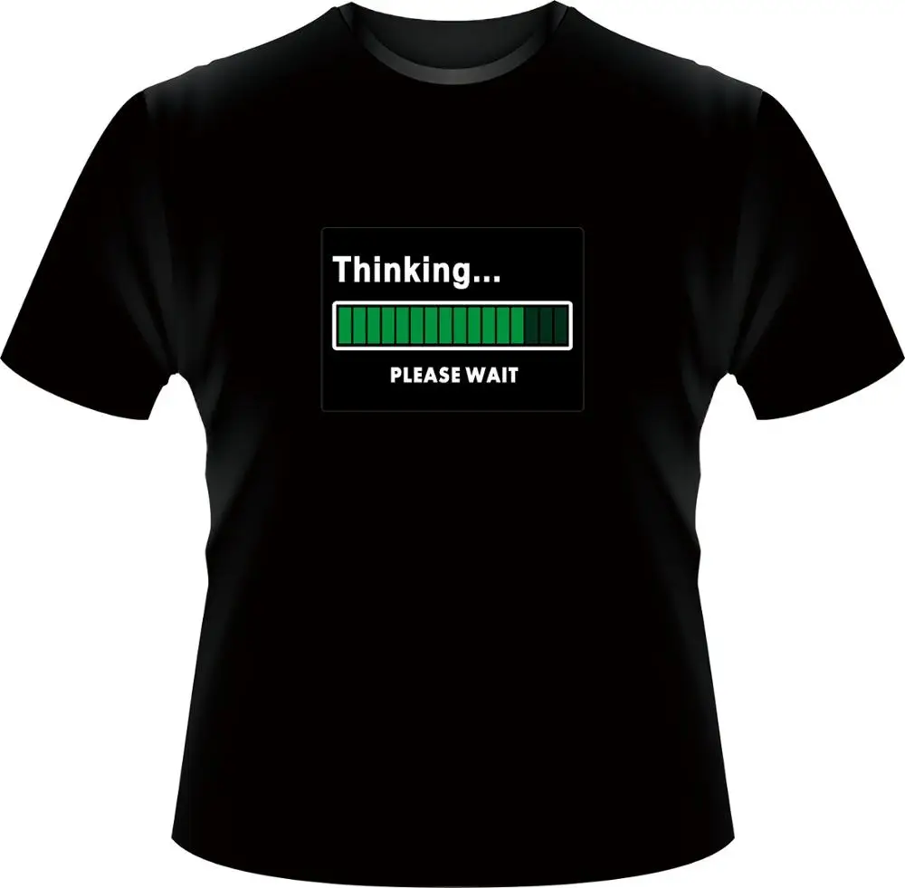 Accept customize light up New year tiktok party custom design sound activated el panel t shirt Suitable for party night