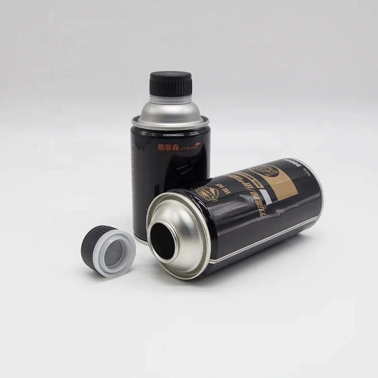 300ml Metal material plain tin can for engine oil/round aerosol metal fuel oil additive can