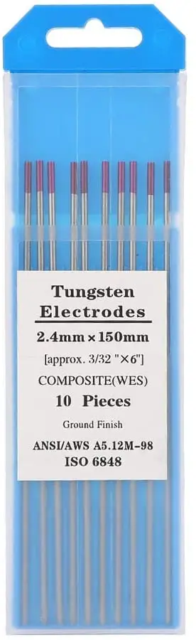 WES Purple Tungsten Electrodes Composite Tungsten TIG Welding Accessories 2.4mm*150mm