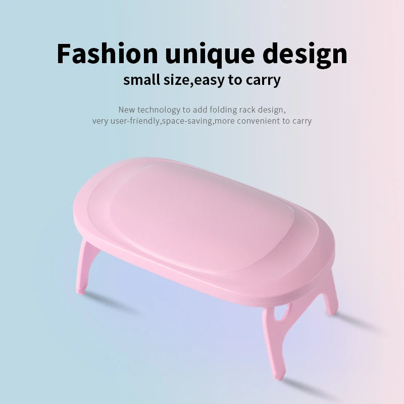 Fashionable pink mini UV led nail lamp portable nail dryer for gel polish