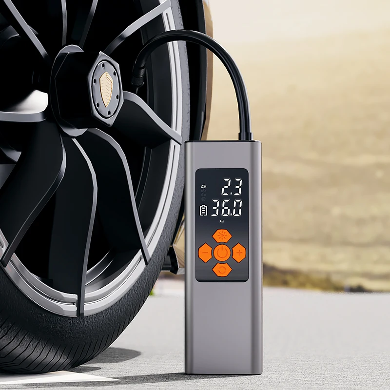 Car tire pump with digital pressure gauge cordless tire inflator tire inflators portable air compressor