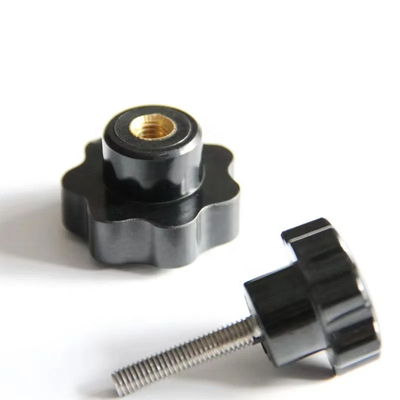 Hot selling  M8*32 bakelite black Machinery Five star knob handle