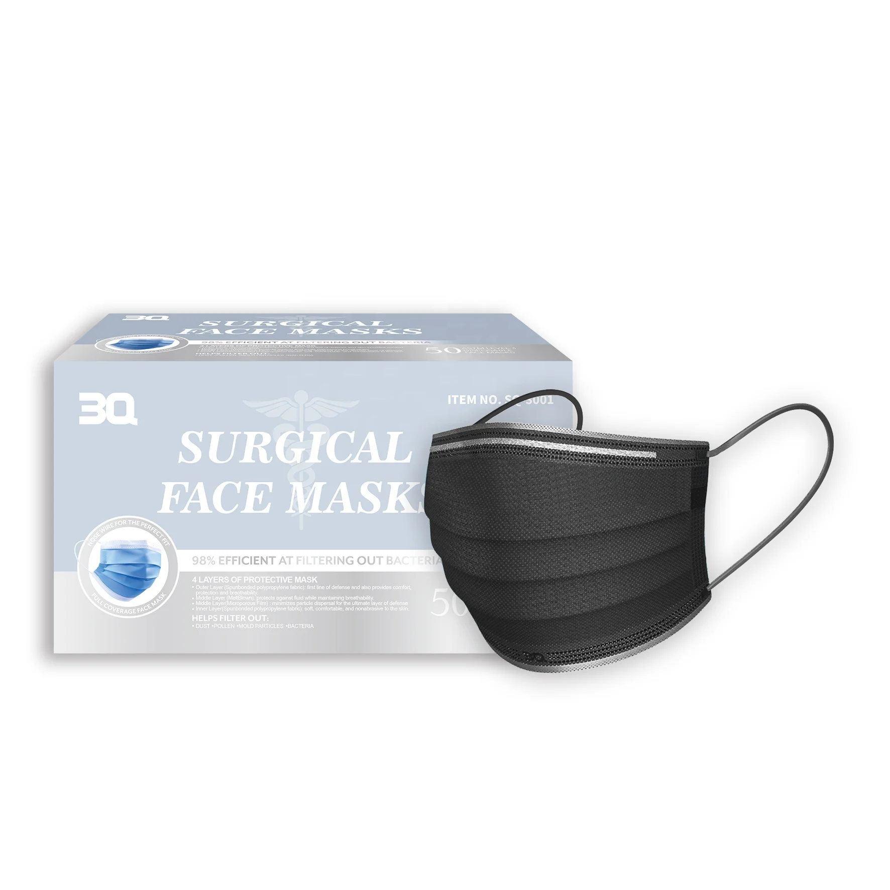 Free Sample Black Face Mask Disposable Medical Maskss Face Mask Surgical Mask For Hospital