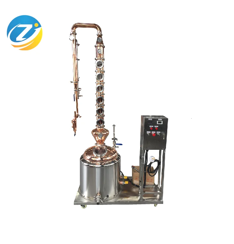100L copper stills alcohol distiller with flute distillation column and other beverage wine machines