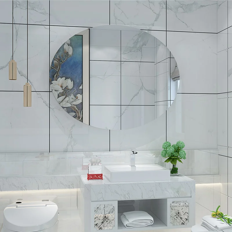 Eco-friendly acrylic oval rectangular mirror sticker toilet bathroom living room wardrobe bedroom home decorative wall sticker