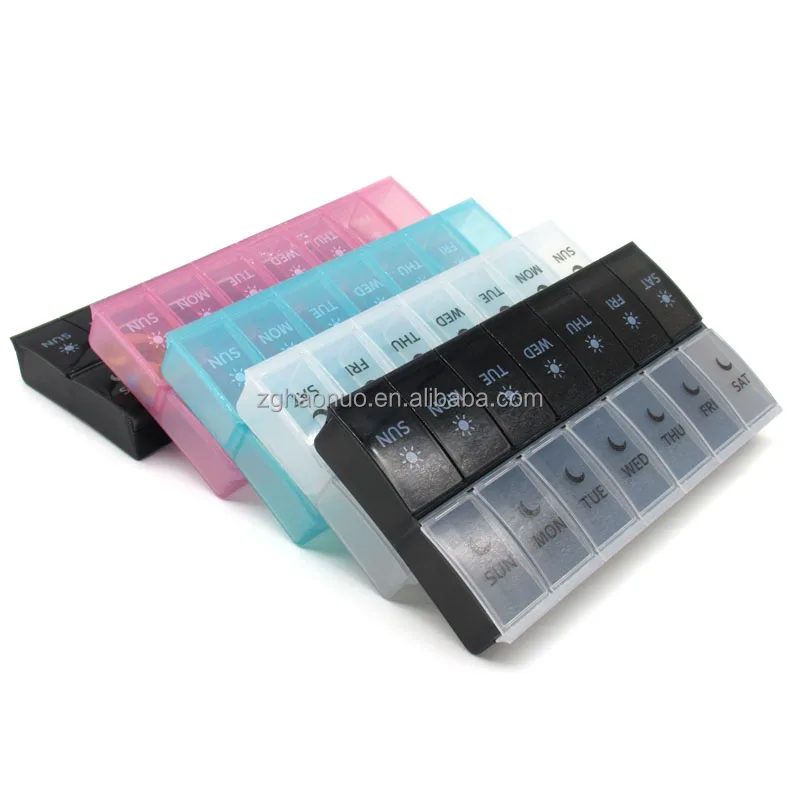 factory  new Double row 14  compartments weekly Drug storage box 7 days Sealed and dust-proof PP Plastic pill box