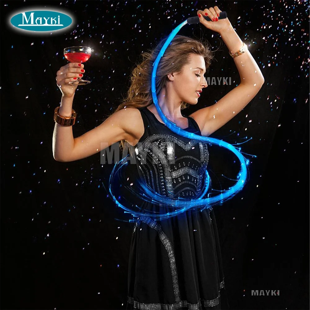 360 swivel fiber optic led light space whip fire wand pixel rave fiber  optic whips for festival gift dance