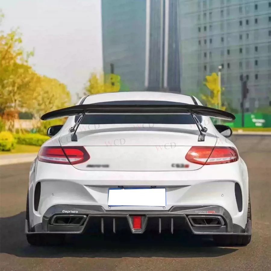 Carbon Fiber Spoiler IMP Style For Mercedes-Benz C-Class W205 C63 Coupe Rear Car Trunk Spoiler Flaps