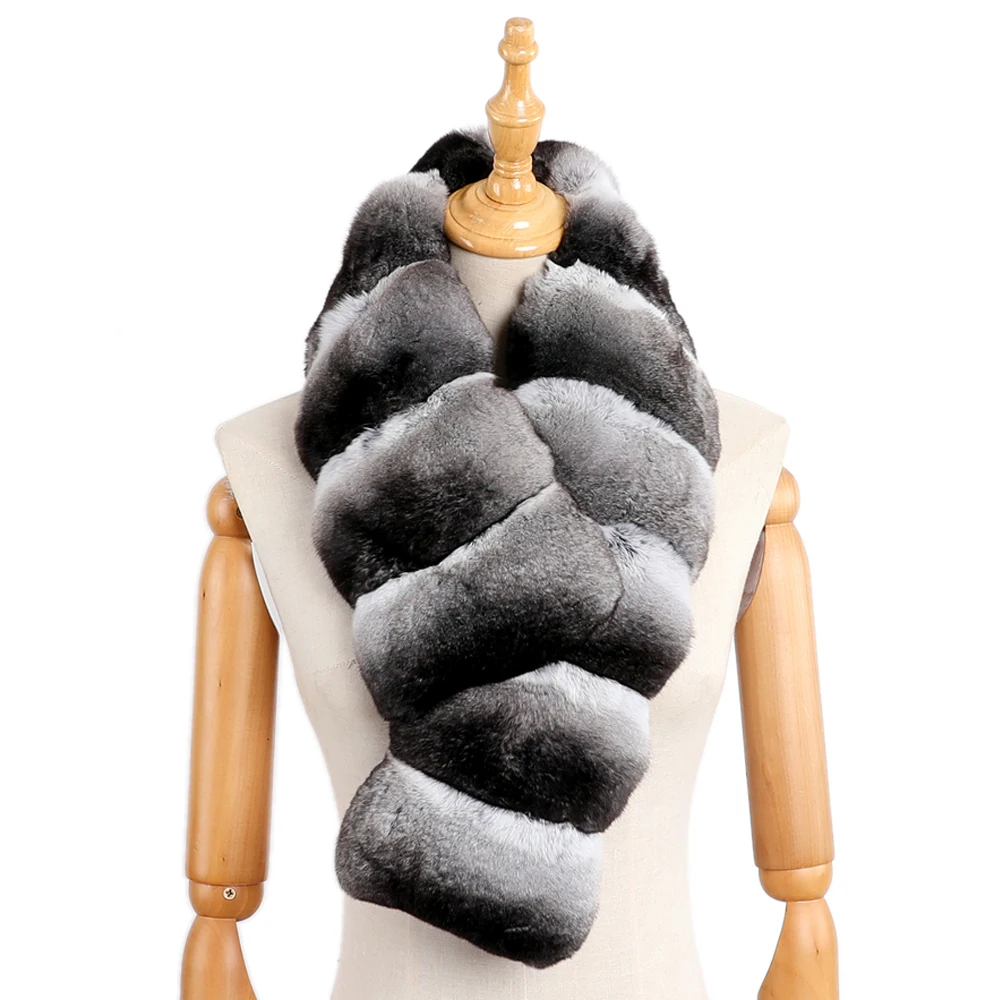 Шарф унисекс из 100% натурального меха шиншиллы, шарфы, женские шарфы, шарфы естественного цвета, необычный мягкий шарф с зажимами, большой шарф