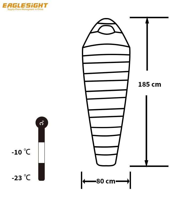 Lightweight Ultra Mummy down Sleeping Bag for Winter Cold Weather Camping Single Nylon Fabric with Goose Duck Filling Adults