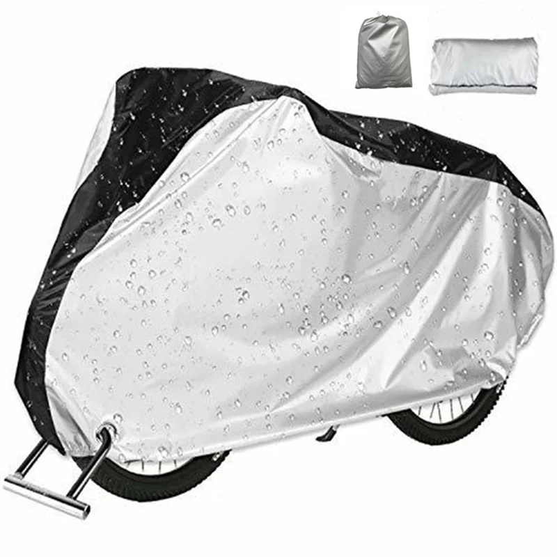Amazon High Quality 210T 210D Bicycle Cover Bike Silver Polyester Rain Waterproof Sunscreen Dust UV