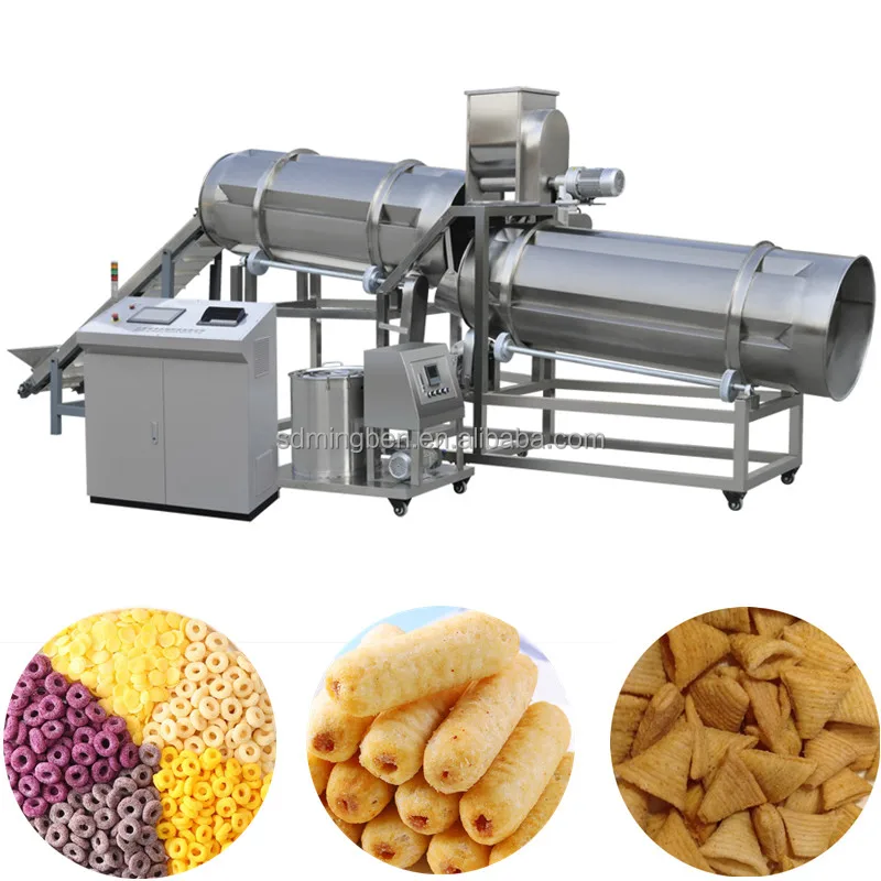 Hot Sales puffed core filled snack food processing line with pillow shape corn pop puff snack making machine 1 - 4 sets