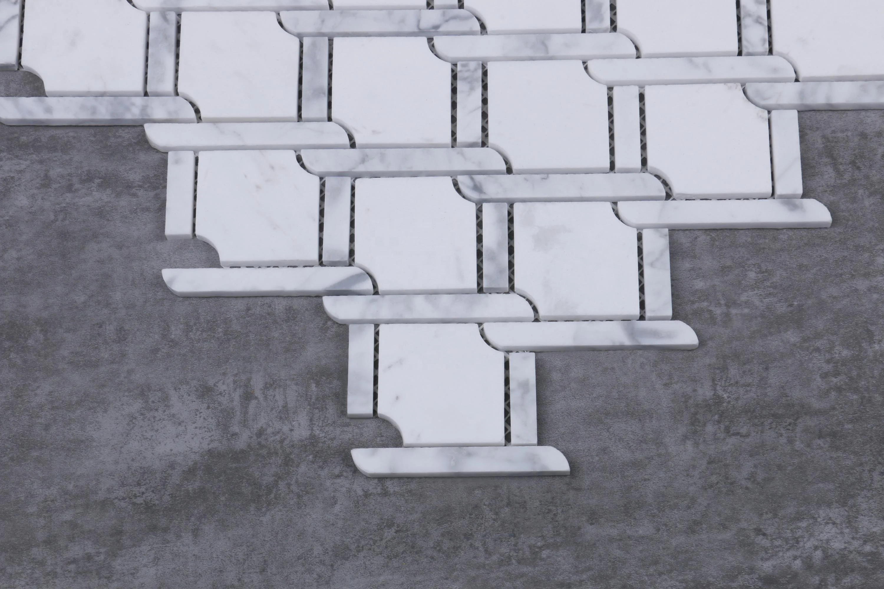 wholesale Hot sales stone  black and white marble mosaic tile for wall decoration