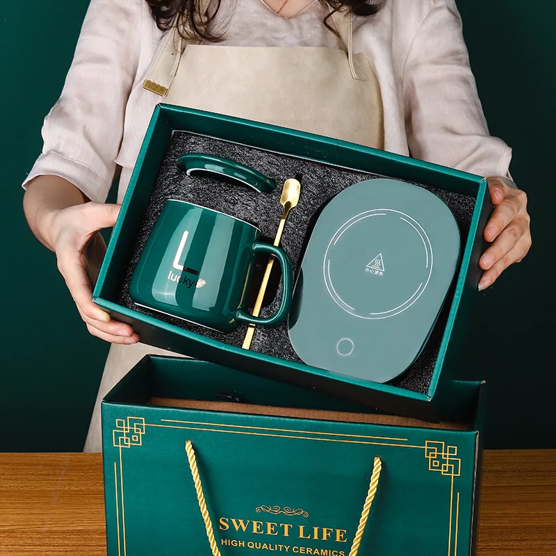 Hot Sale Gift Set Cup Heating Pad Temperature Control Smart Coffee Mug Cup Warmer with Custom Logo