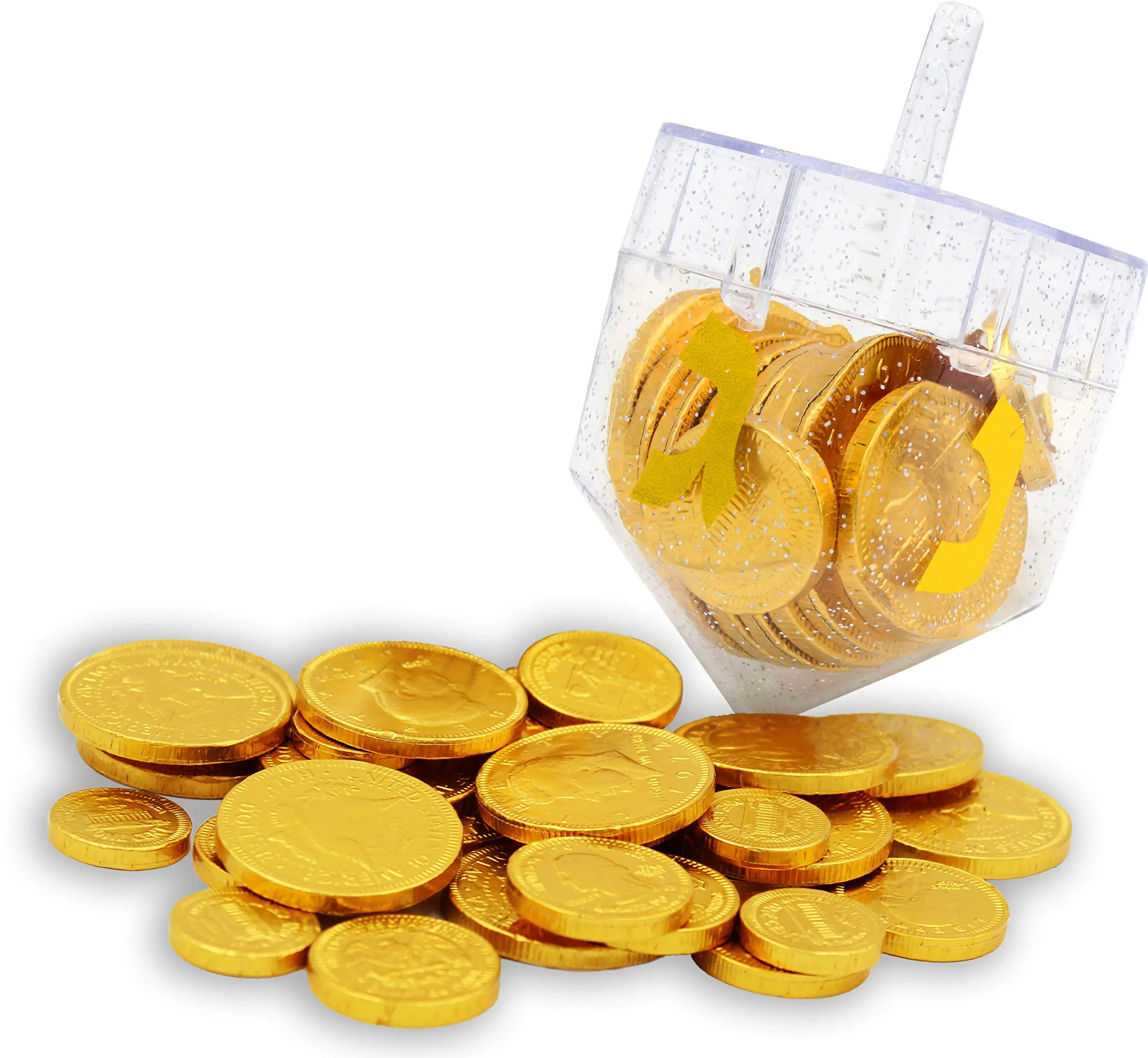 Hanukkah Fillable Dreidel Assorted Colors Can Be Filled with Hanukkah Chocolate Gelt Coins