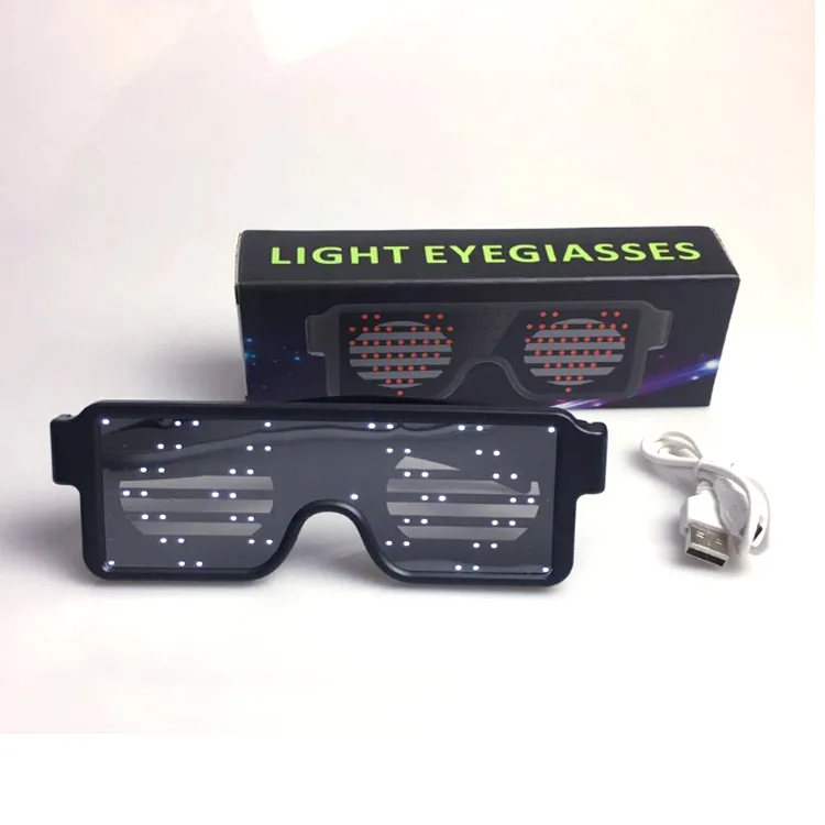 Fancy LED Light up Glasses 8 Dynamic Patterns Glowing Luminous Glasses