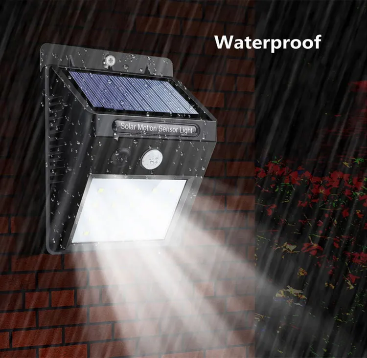 Modern Solar Powered Motion Sensor LED Wall Light Outdoor Wall Lamps Lighting and Circuitry Design Crystal Black 0.43kg/pc 50000