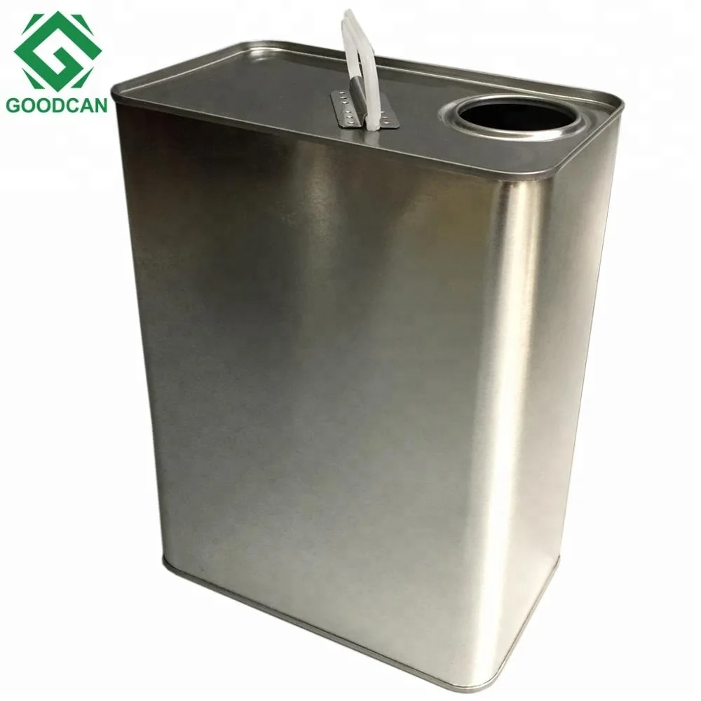 
Foodgrade tinplate 4L edible olive oil tin cans with white plastic handle 