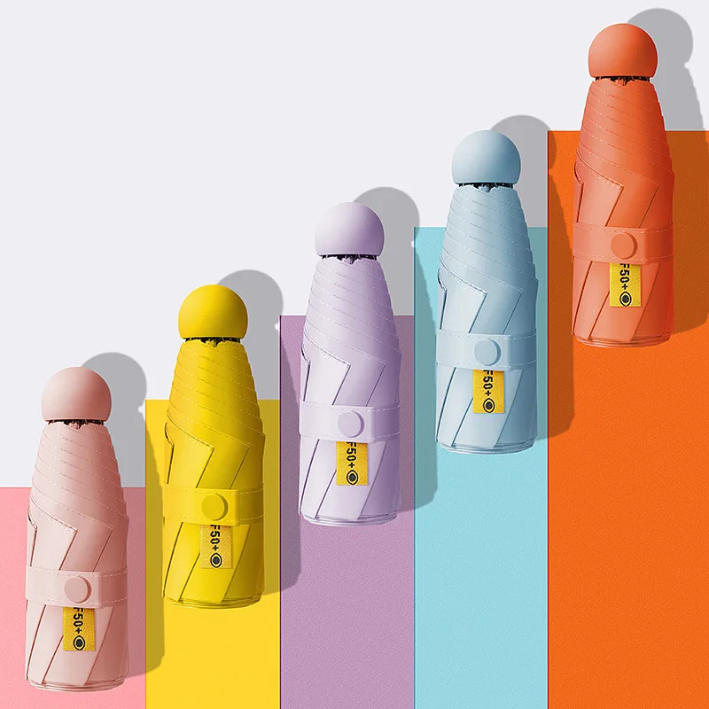 Оптовая продажа компактный складной карманный мини-зонт с УФ-логотипом небольшой размер 5 Компактный Зонт для женщин