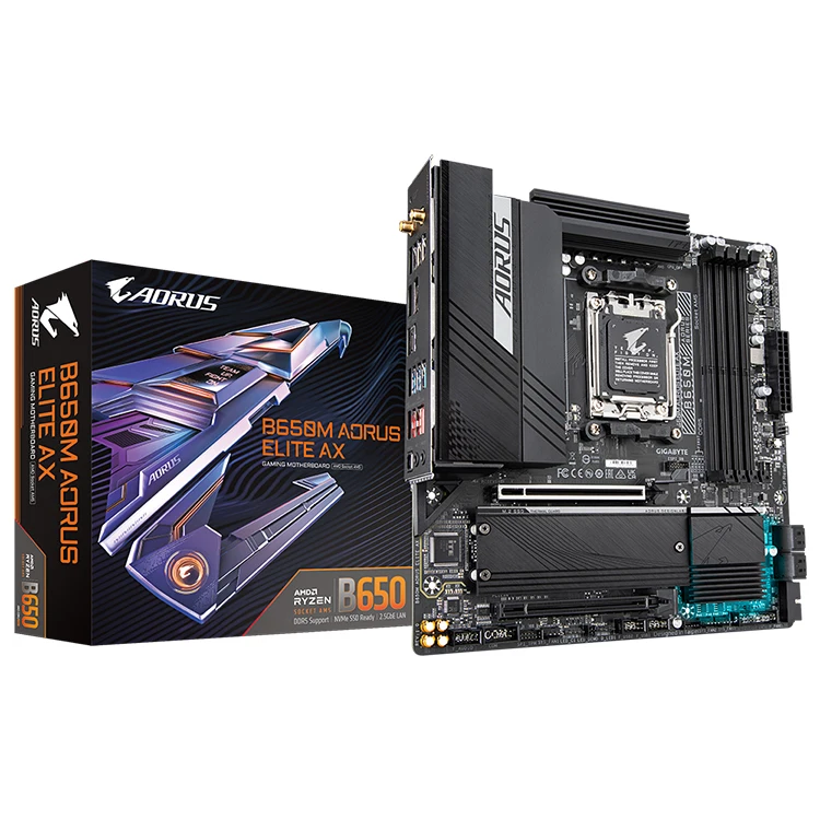 Материнская плата GIGABYTE B650M AORUS ELITE AX поддерживает процессоры AMD Ryzen серии 7000 с разъемом AM5 haupt