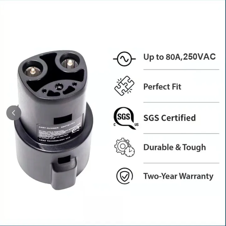 SAE J1772 Type 1 to Tesla Charging Gun  EV Charging Adapter AC 80A Electric Vehicle Chargers Connector