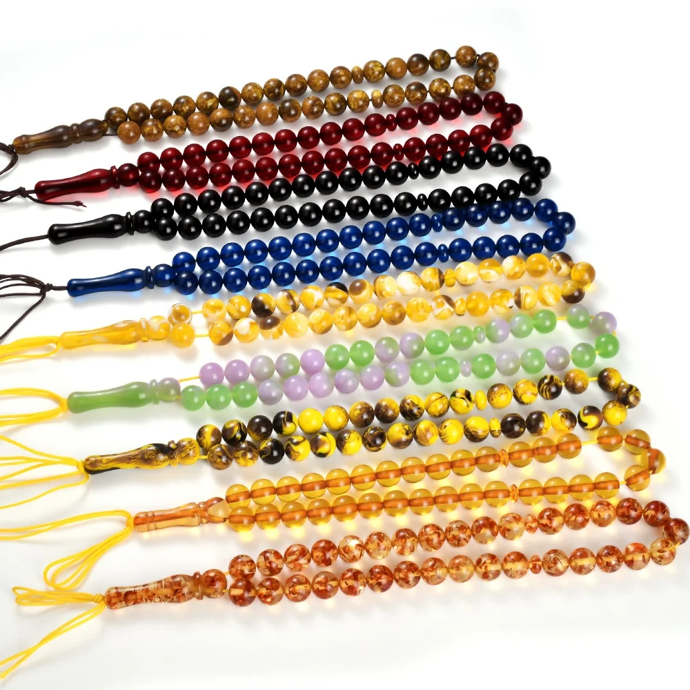 YS379 Bakelite Rosary Beads Resin Amber Russian Baltic Rosary Tasbih Tesbih Plastic Beads Rosary Plastic Resin Tasbeeh