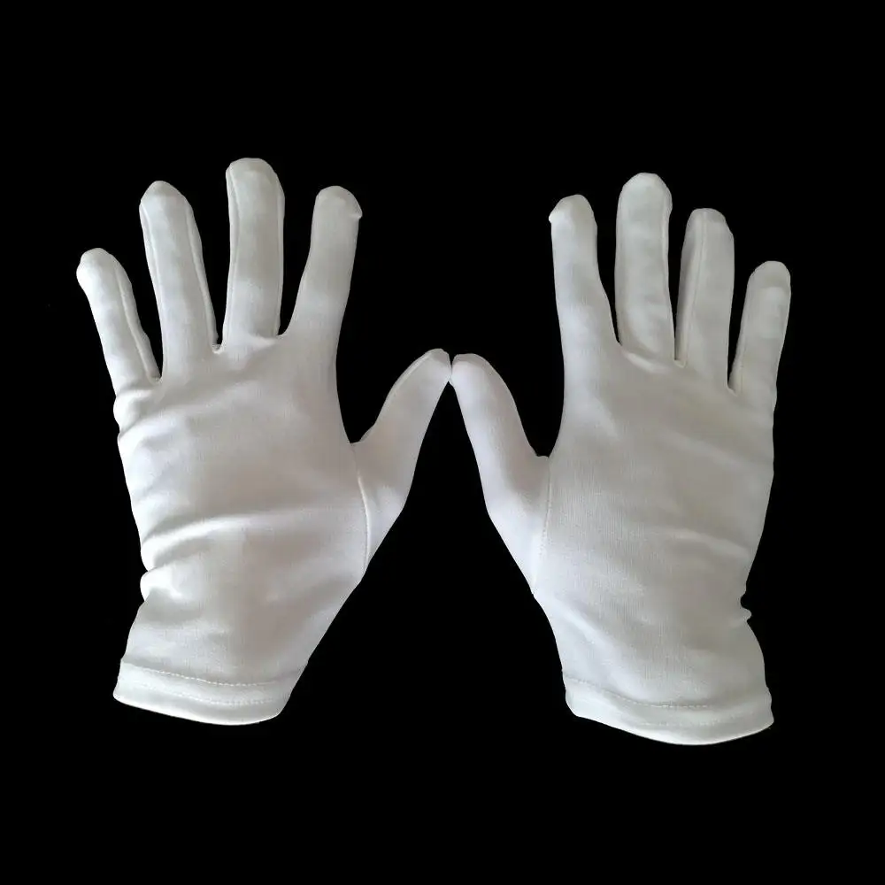 Extra Thickness White Nylon Ceremony Parade Hand Gloves
