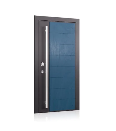 High quality Elegant Plain Shutter  Frost Resistance Sound Insulation Aluminum Entrance Door DOMANI Only Line