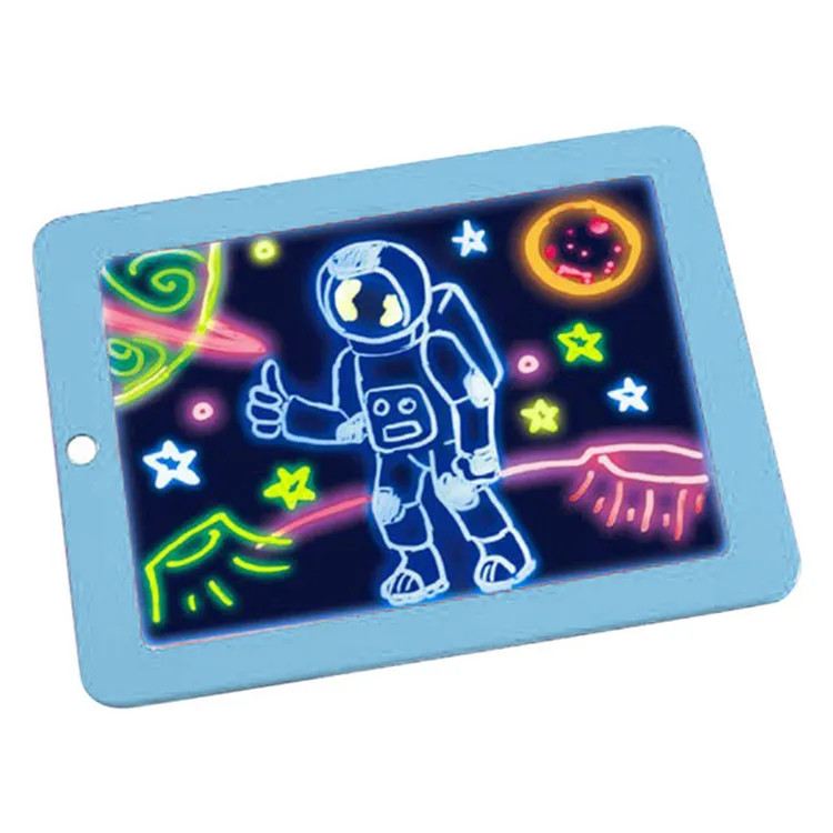 Creative Art LED Light Kids Drawing Writing Pad Toy Magic Portable 3D LED Light Drawing Board