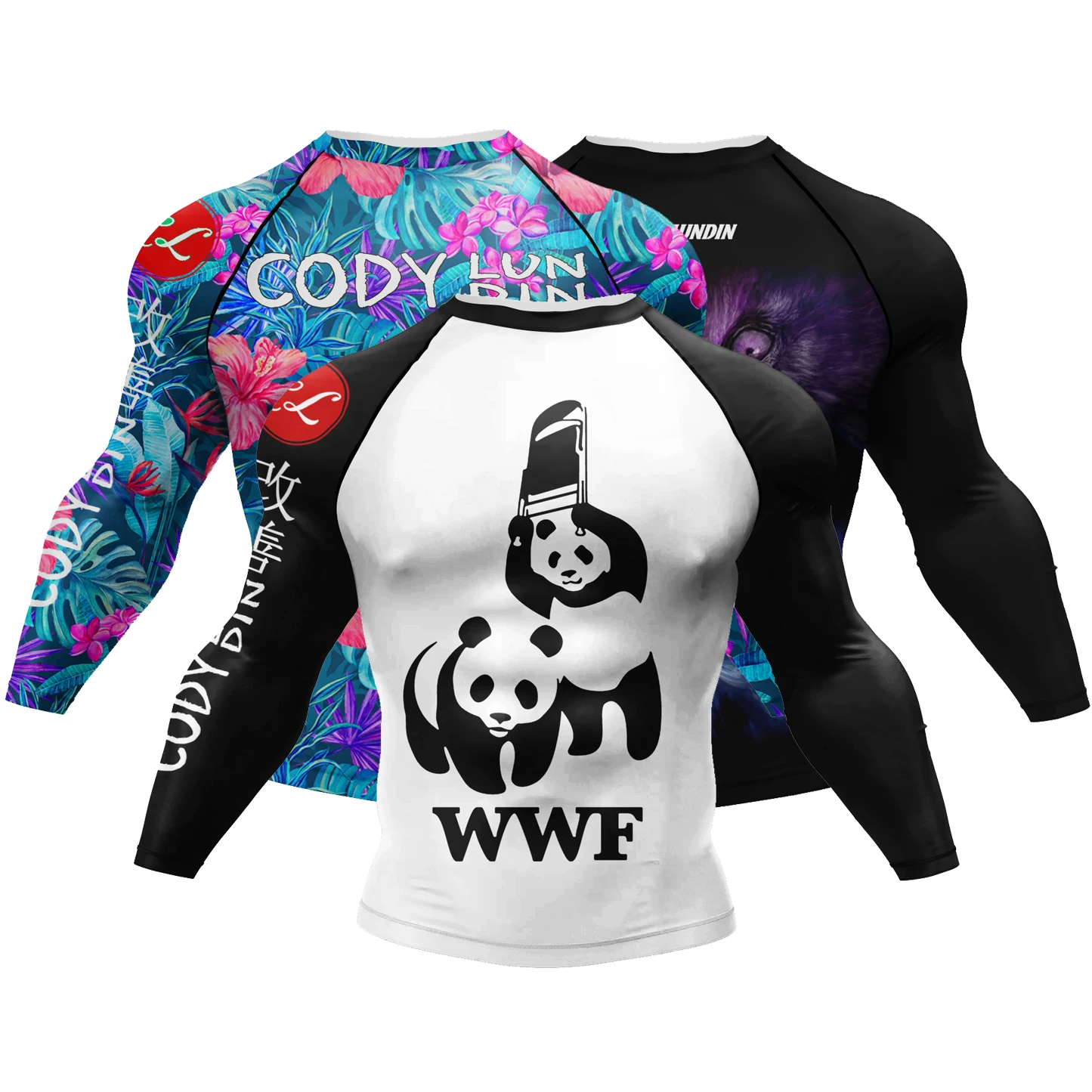 High Quality Wholesale Full Sleeve Sublimation T Shirt BJJ Rash Guard Fitness Men MMA Clothing
