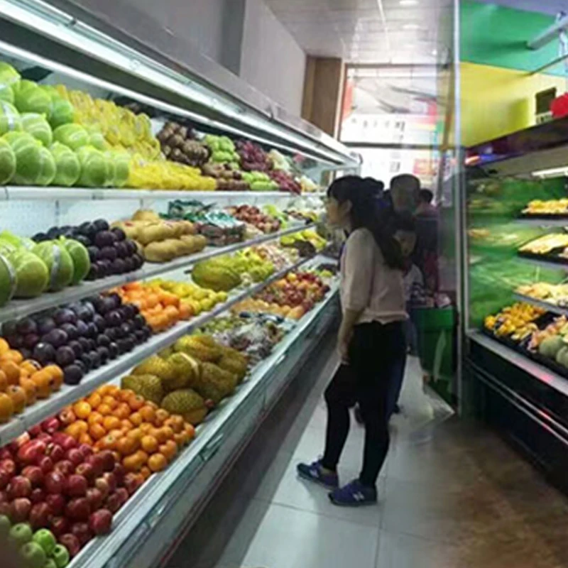 MUXUE Open Upright Commercial Vegetable Display Chiller supermarket open display chiller refrigerator for vegetables fruit meat