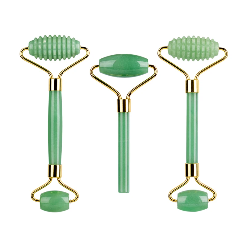 Hot Sale Skincare Face Massage Tools 100% Natural Authentic Old Green Aventurine Spikey Jade Roller