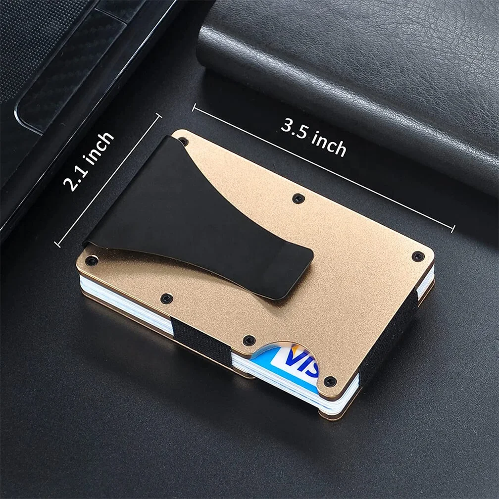 Best Selling Custom Wallet Aluminum Slim Metal Card Wallet for Men Compact Card Case with RFID Blocking Mens Credit Card Holder